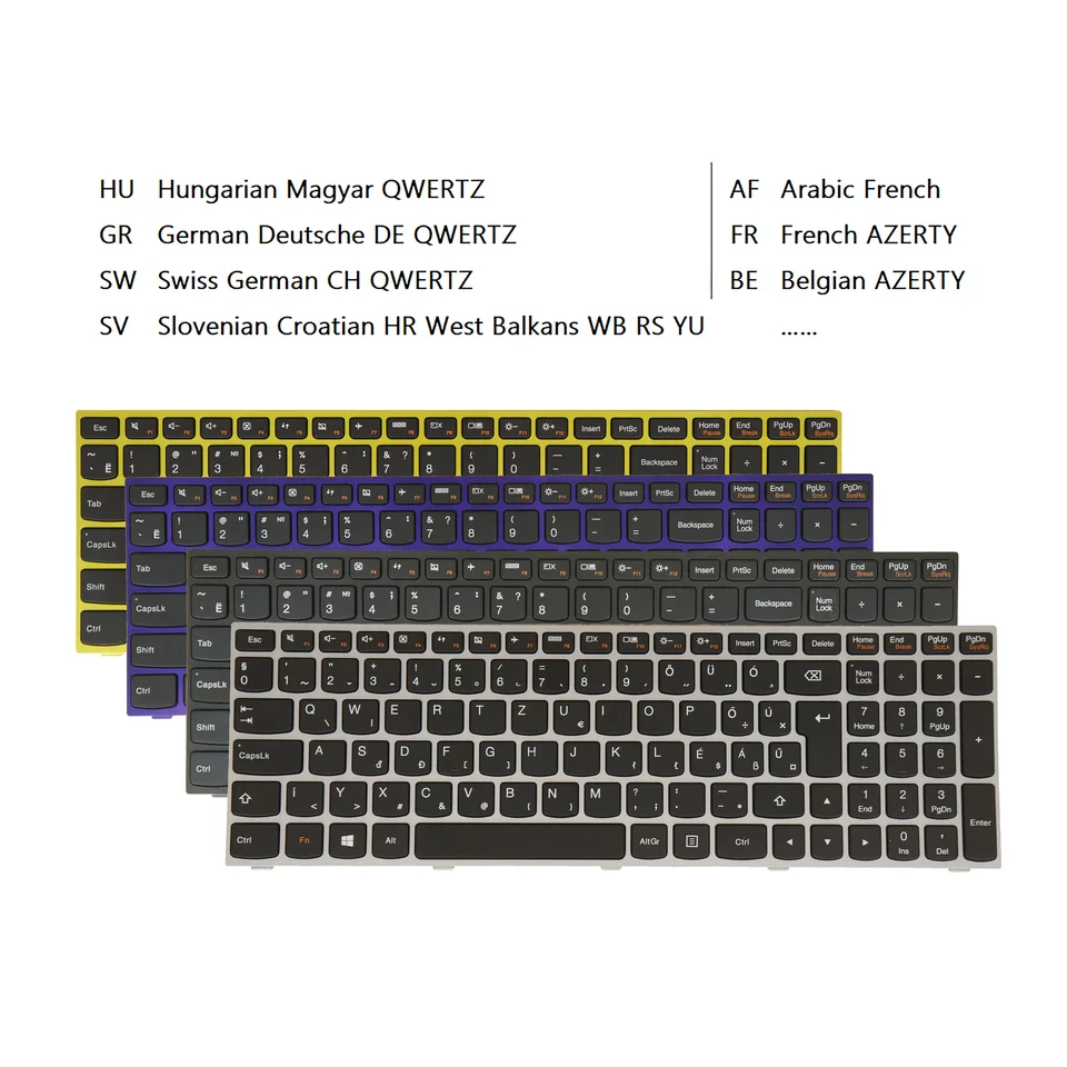 Klávesnica laptopu pre Lenovo E50-70 E50-80 E51-80 G50-30 G50-45 G50-70-70M G50-80 G51-35 AR FR BE DE DE HUNARIAN SV SW CH QWERTZ