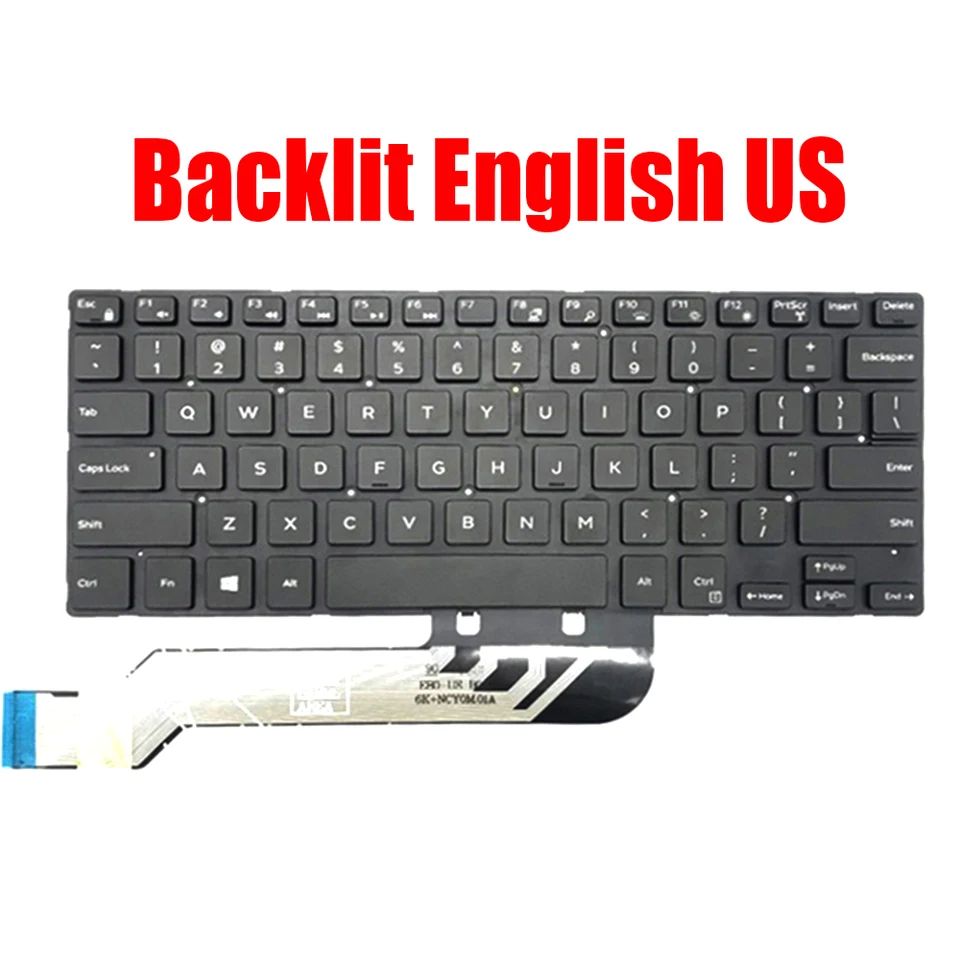 Klávesnica notebooku pre Dell pre Vostro 3480 3481 3490 3491 5370 5468 5471 pre zemepisnú šírku 13 3379 3310 3390 2-v-1 3490 Angličtina