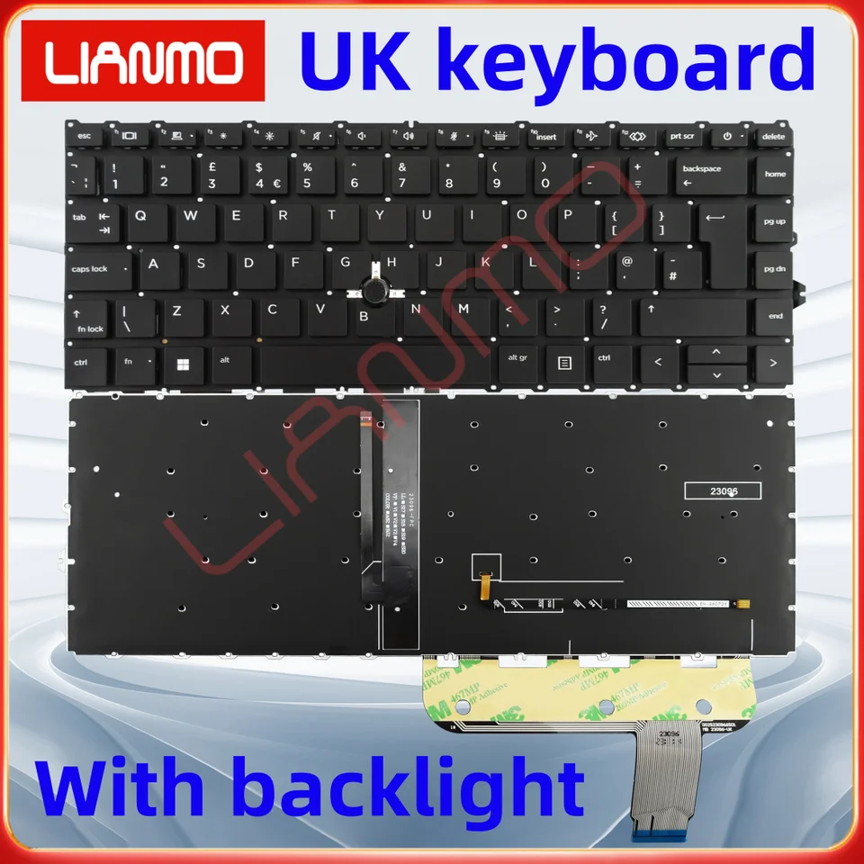 Klávesnica notebooku vo Veľkej Británii vhodná pre HP 840 G7 840 G8 845 G7 845 G8 745 G7 745 G8 ZBOOK14 G7 ZBOOK14 G8 so podsvietením