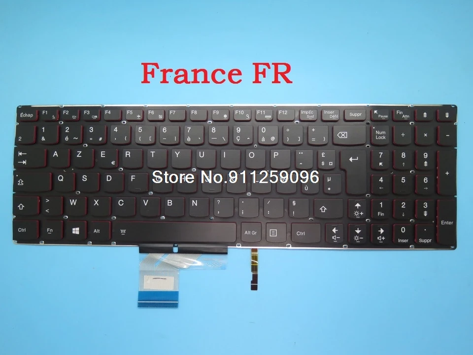 Klávesnica pre Lenovo Y50 y50-70 Touch U530 Y50-80 Touch Y70-70 Y70-80 Španielsko SP France Fr Nemecko gr Arabia AR