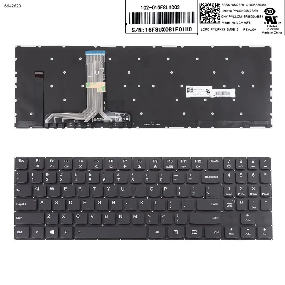 Klávesnica pre notebook pre Lenovo Legion Y720 čierna s plnou farebnou podsvietenkou