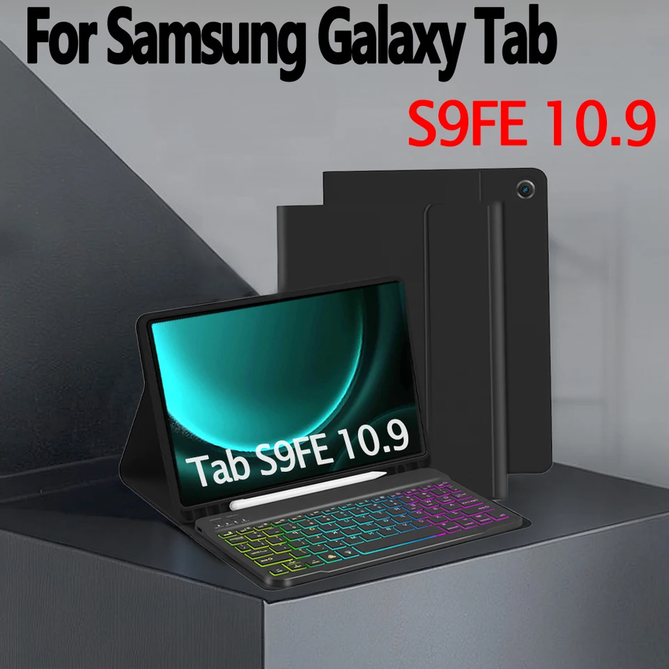 Klávesnica puzdra pre Samsung Galaxy Tab S9 Fe S9FE 10.9 X510 X516 Azerty Kórejská hebrejská španielska portugalská arabská arabská podsvietenie klávesnice