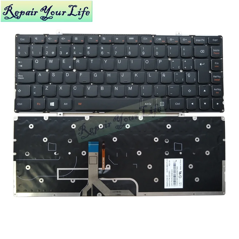 Klávesnica španielskeho notebooku pre Lenovo Yoga 2 Pro 20346 280DQ 80AY 80DQ UITRABOOK YOGA 2 PRO13-ISE 25212821
