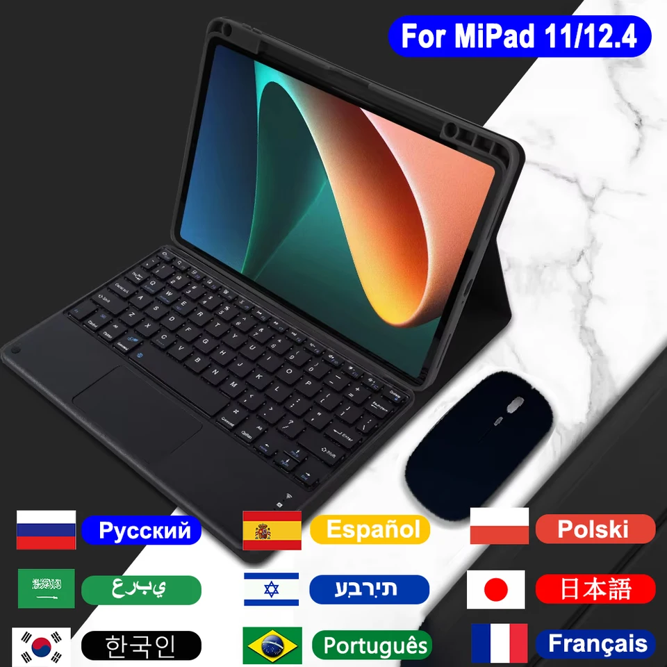 Klávesové puzdro pre Xiaomi Pad 5 6 Pro 11 palca, pre MIPAD 5 Pro/6S Pro 12.4 '' Tablet Stund Magnetic Funda Cover s držiteľom ceruzky