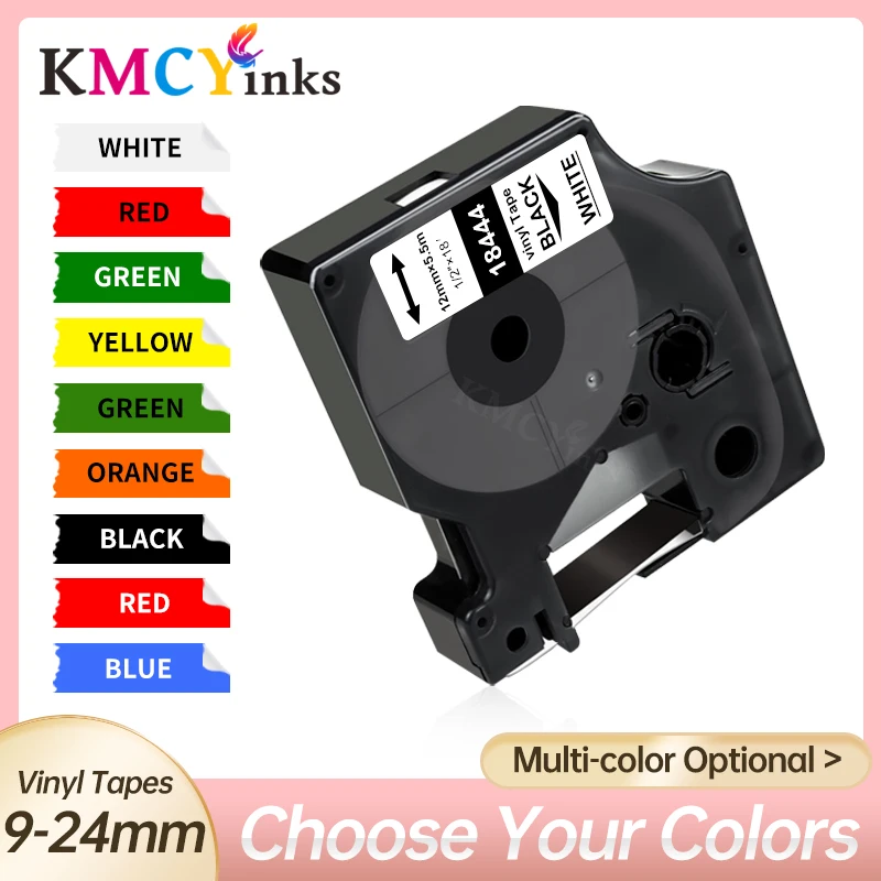 Kmcyinks Viacnásobná farebná páska pre Dymo Rhino Vinyl Tape 18432 18444 1805243 18435 18438 18441 1805435 pre Dymo Rhino 4200 5200