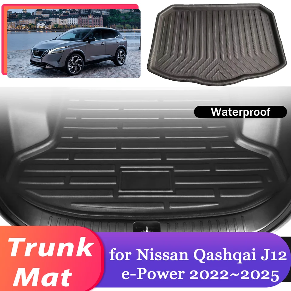 Kmeňový kmeň pre kmeň pre Nissan Qashqai J12 E-Power 2022 ~ 2025 2023 Vodáreň batožiny Koberec nákladné podložky vložka koberca Karpet Príslušenstvo