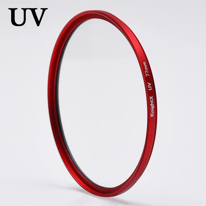 Knightx Red Frame UV Filter Lens Protector 49 mm 52 mm 55 mm 58 mm 62 mm 67 mm 72 mm 77 mm pre Fuji Sony Canon Photography Accessories