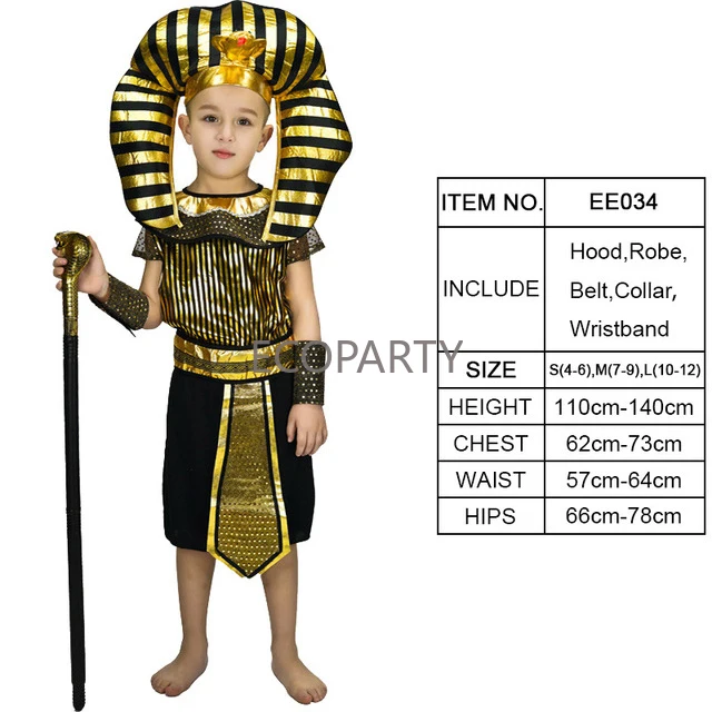 Kniha Týždeň Staroveký Egypt Purim kostým pre deti egyptské faraóže Costys kostýmy Disgusie Halloween Boy's Egypt Priest Costum