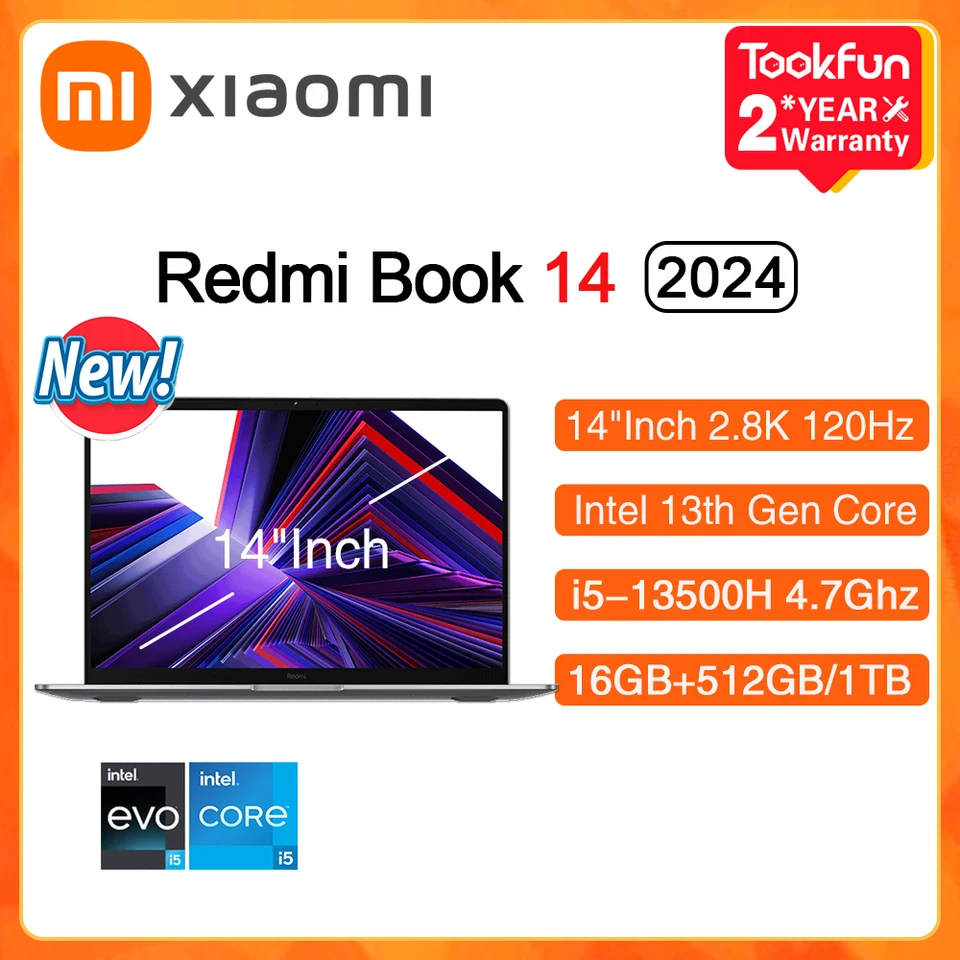 Kniha Xiaomi Redmi 14 2024 NAPOHNÁM INTEL I5 13500H RAM 16 GB SSD 512 GB 14 