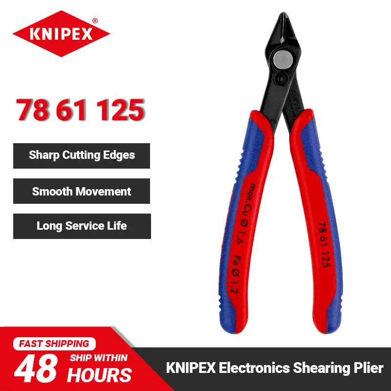 KNIPEX 78 61 125 ELEKTRONIKY SHIPING KLIPS 5 CHESE ELEKTRONICKÉ Super Knipy s otváracou pružinou a otvárací obmedzovač