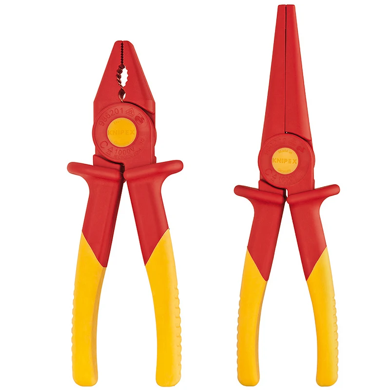 KNIPEX PLASTOVÉ Izolované kliešte pre elektrikárov 1 000 V Test VDE Izolačný elektrický pracovný nástroj č. 986201 | 986201