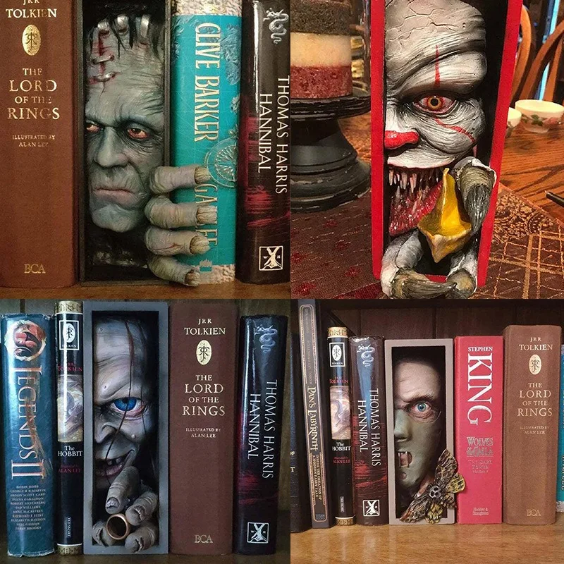 Knižnica dekorácia monštrum sochárstvo kníhkupectvo Demon Resin sochárske ozdoby Halloween dekorácie Joker sochár