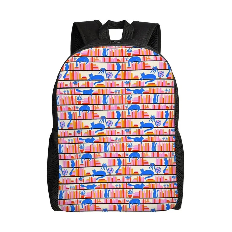 Knižnica mačky batoh modrých mačiek Univerzita Univerzita batohy študent unisex Streetwear School School tašky na mieru odolný batoh