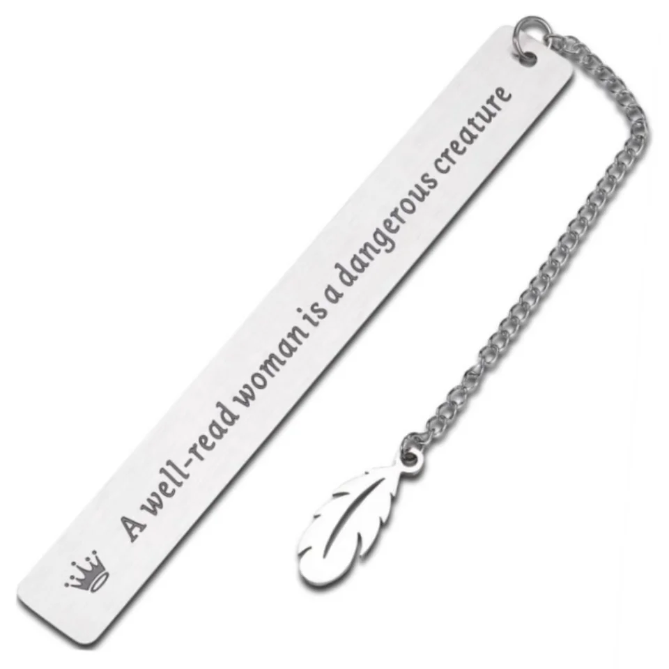 Knižnica retro záložka dobre čítaná žena Leaf Leaf Pendant Metal Bookmark Stationaly Obdĺžniková stránka Značka Školské potreby
