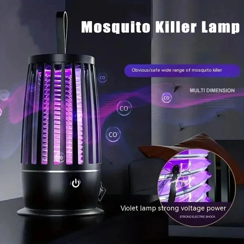 Knižovacia lampa komárov USB nabíjateľná elektrická mušká pasca Zapper Hmyz zabijak odpudzujúci vonkajší mlčan