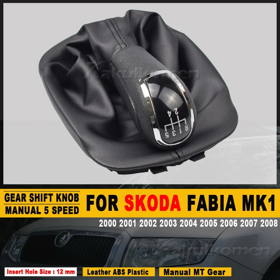 Knob s radením automobilov s čiernou topánkou pre skoda Fabia 1 MK1 2000 -2008