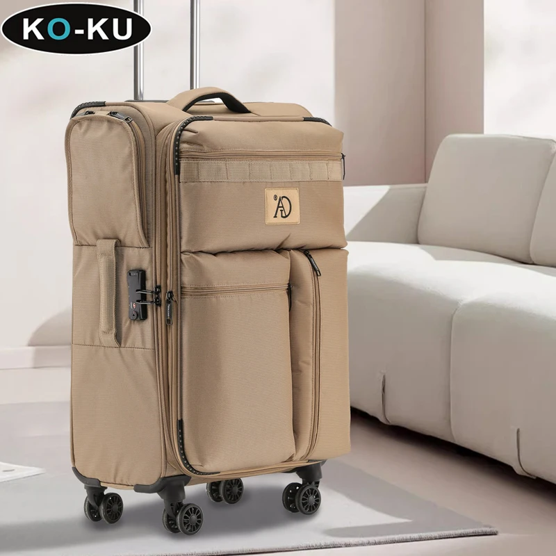 KO-KU Oxford Handrička batožina Ultra-Light Trolley Case Universal Wheel 20 '' palubná skrinka 24/28 '' s veľkým kapacitným kufrom TSA Lock TSA