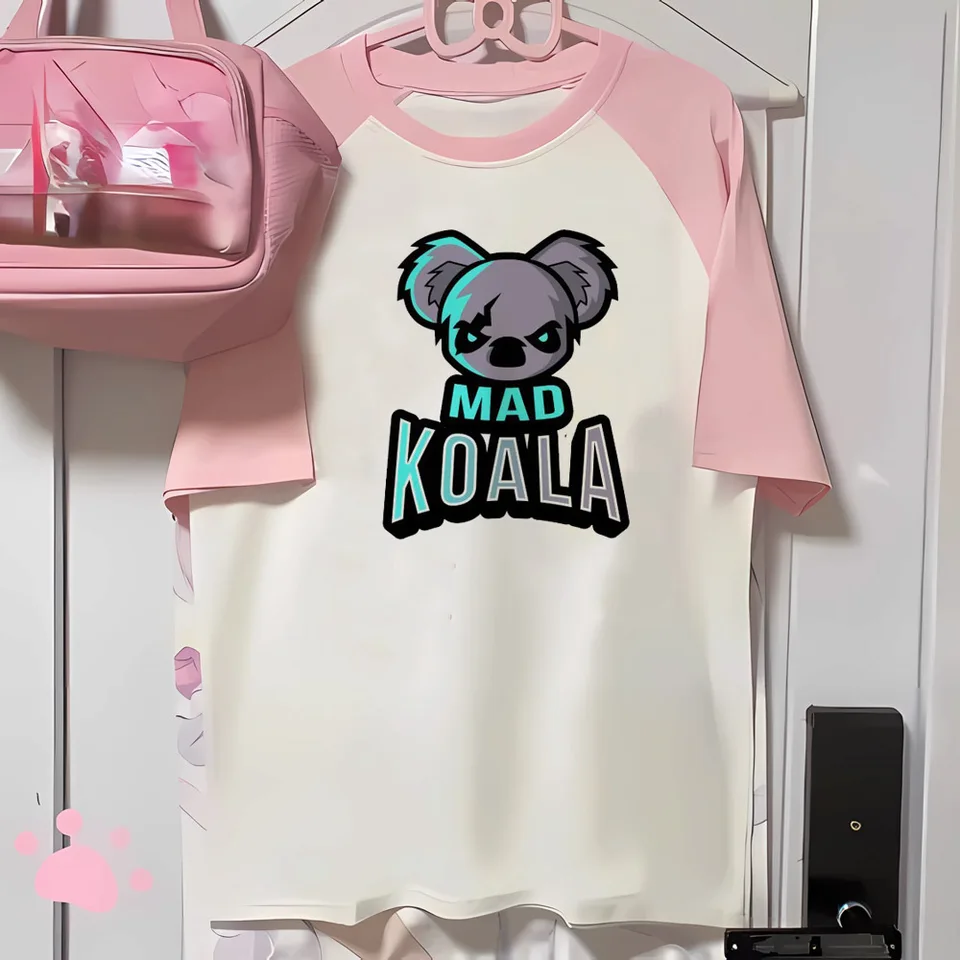 Koala T košeľa Ženy aktívne nosiť letné vzorované tričko s ženským odevom 2000. rokov