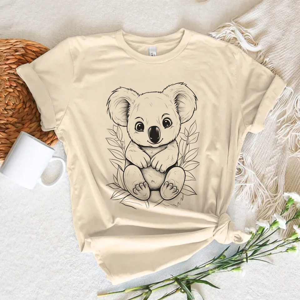 Koala top ženy japonské y2k komické tričká Ženské oblečenie na streetwear