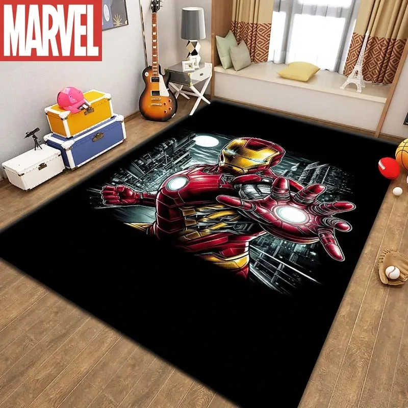 Koberce pre deti pre herňu Marvel Iron Man Pattern Area Mat, Cute Cartoon Carpet, detské darčeky pre domácu izbu v obývacej izbe
