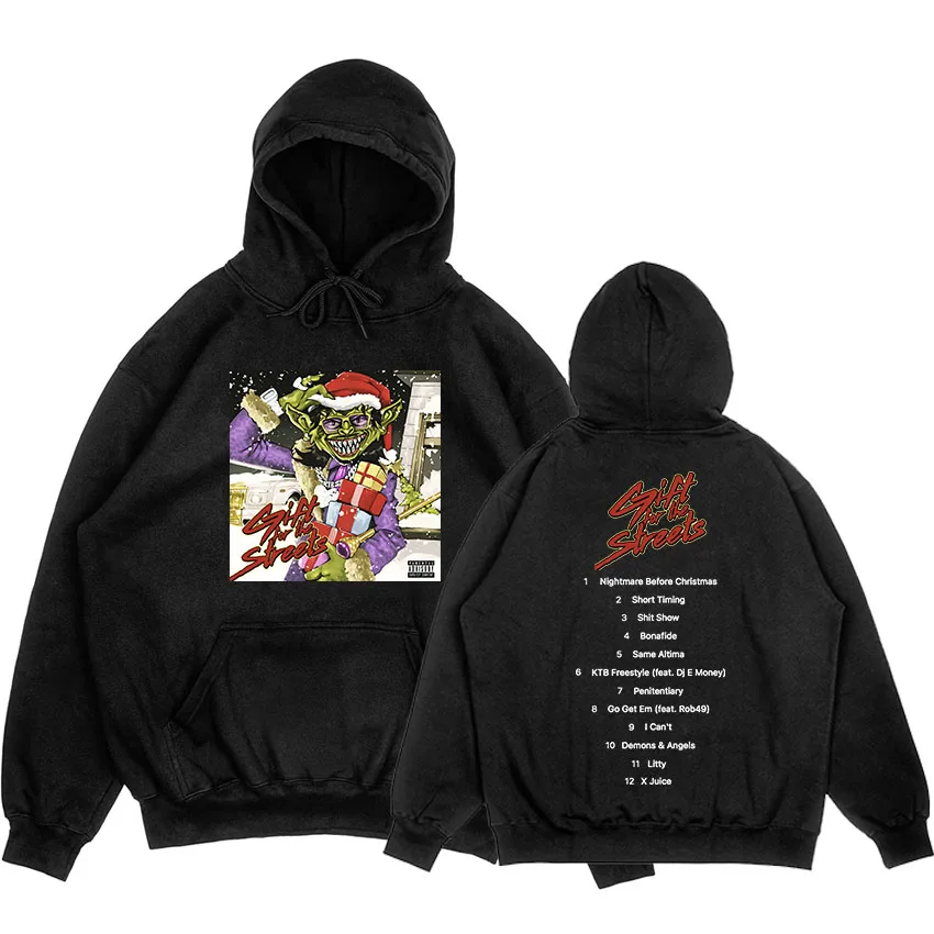 Kodak Black Gift for the Streets Album mikiny s dlhým rukávom Zimné muži/ženy Mikiny unisex hip hop hopetwear tlače odev