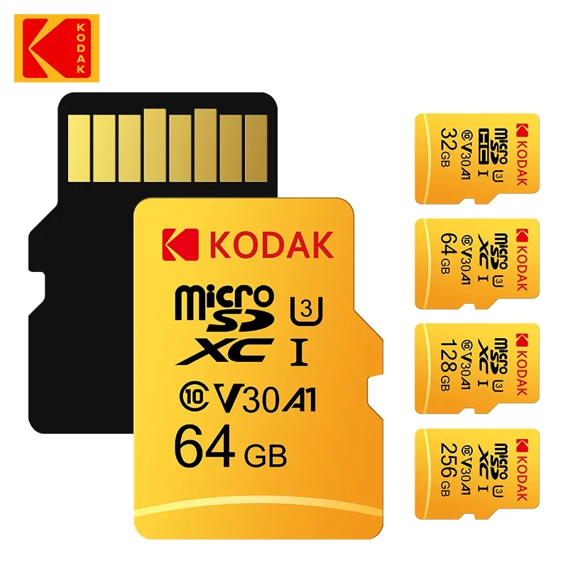 Kodak Original Micro SD karta 32 GB 64 GB 128 GB U3 4K Flash karta 256 GB 512 GB Veľká kapacita pamäťová karta pre tablet fotoaparátu PC PC