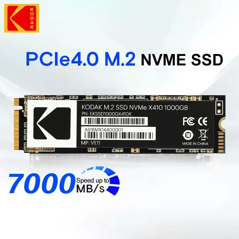 Kodak Original X410 M.2 2280 SSD 2TB 1TB 512GB PCIE Gen 4 x 4 NVME Interný stavový stav jednotky 3D SKLADOVANIE PRIPOJENIA PRE PC pre PC