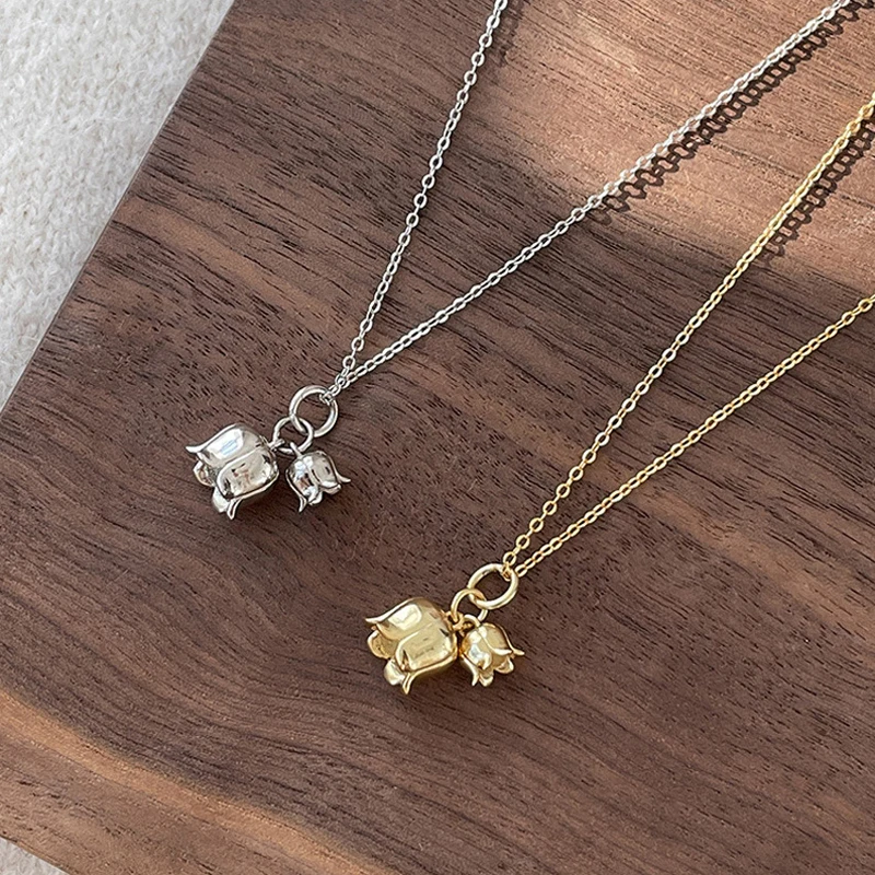 Kofsac vynikajúca ľalia z údolia prívesok pre ženy pre ženy roztomilé elegantné 925 Sterling strieborné kvetinové náhrdelníky dámy darček