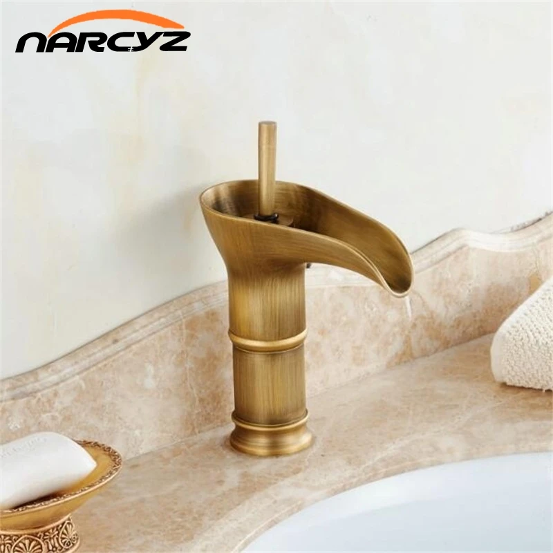 Kohútiky povodia Moderné starožitné mosadzné kohútiky Micacet Mixer Taps Taps Waterfall výtoky vodná kohútika kúpeľňa Kúpeľ