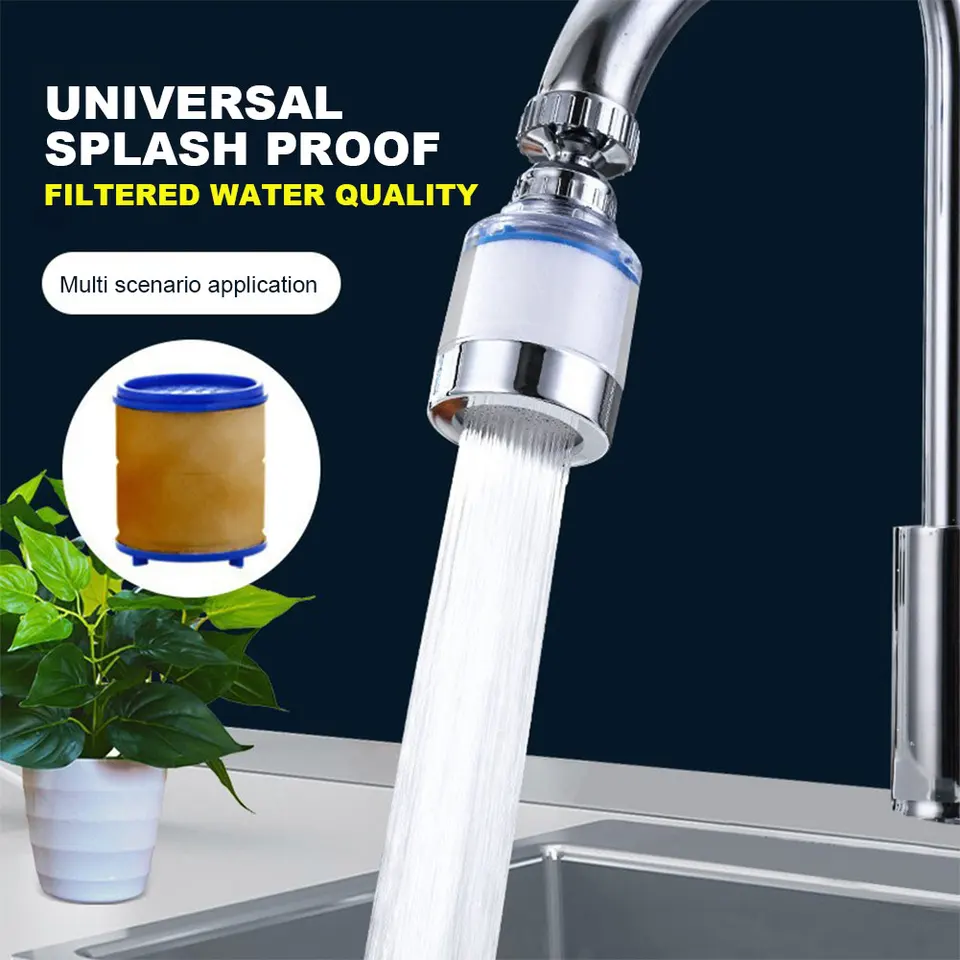 Kohútne filtra Filter Elements Filter čistič vody Odstráňte chlórový kovový kovový kovový kohútik adaptér bavlnená filtrácia pre kuchynskú kúpeľňu