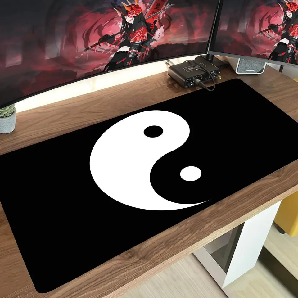 Koi Fish Ying Yang Natural Rubber Desk Rug MousePad Player Mats for CSGO Desk Gamer PC PC Apressories