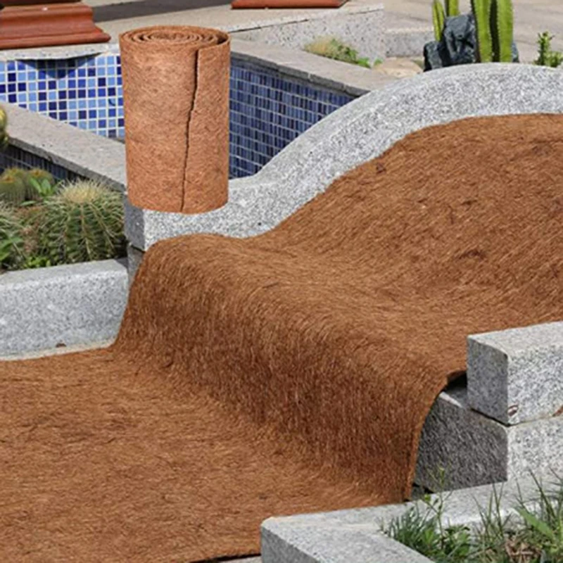 Kokosový list kokosová palmová rohož Cuttable podlahová podlaha dvere rohož Coir Mat Coconut Hodváb Rollové vlákno Koberec pre rastlinné záhradníctvo