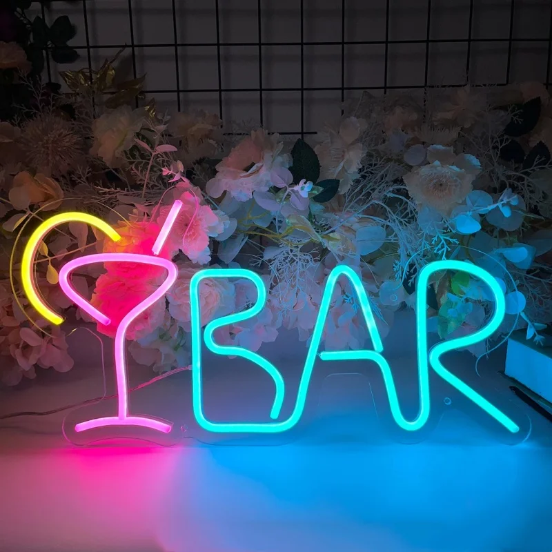 Koktaily bar neónové znaky ručne vyrábané LED neónové svetlá značky pre muža jaskynná barová domáca pub