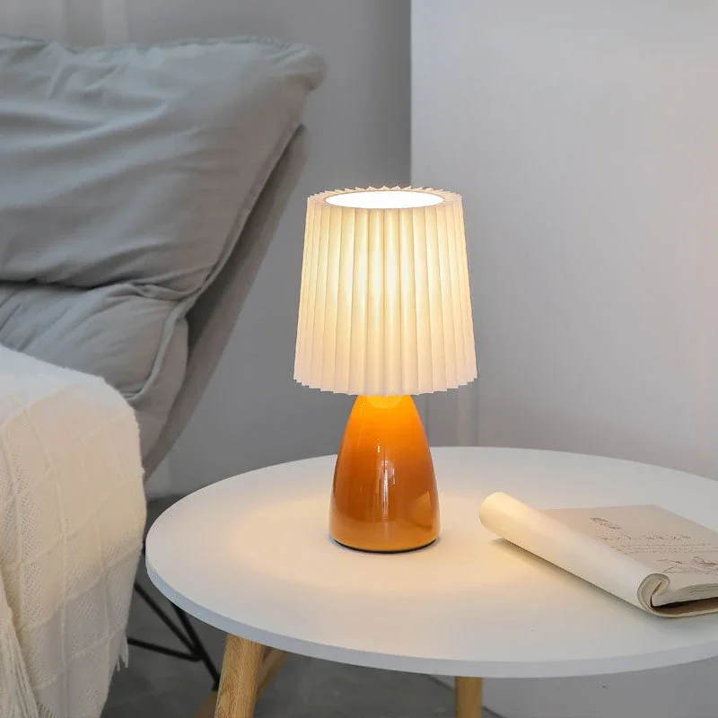 Kokteil spálňa nočná lampa stola Svetlo E27 Pleats stôl LED podlaha podlaha nočná keramická keramická vnútorné osvetľovacie svetlá
