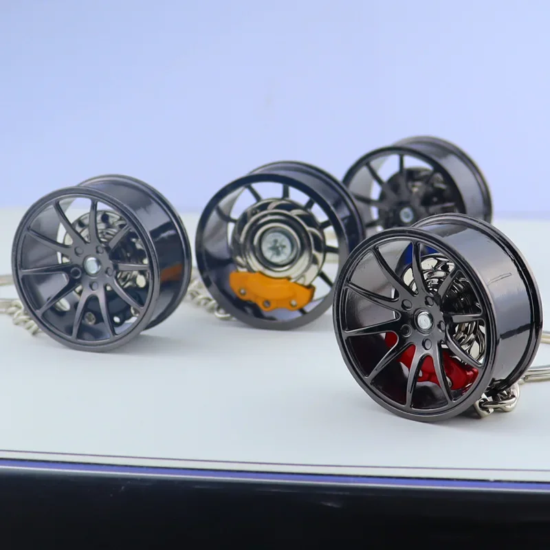 Kolesový náboj automobil reťazec fidget hračky pneumatika pneumatika Disk Keychain prsty prsty gadget kľúča kľúče prívesok 3D zliatinový model darček