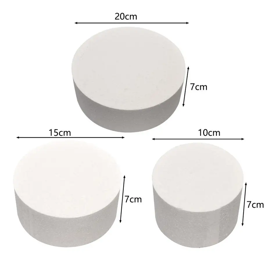 Koláčové figuríny Dummies polystyrénové kolá Opätovné použiteľné svadobné okrúhle nástroje otáčanie narodeniny DIY DIY DECORATÍVNE MODEL Polystyrén