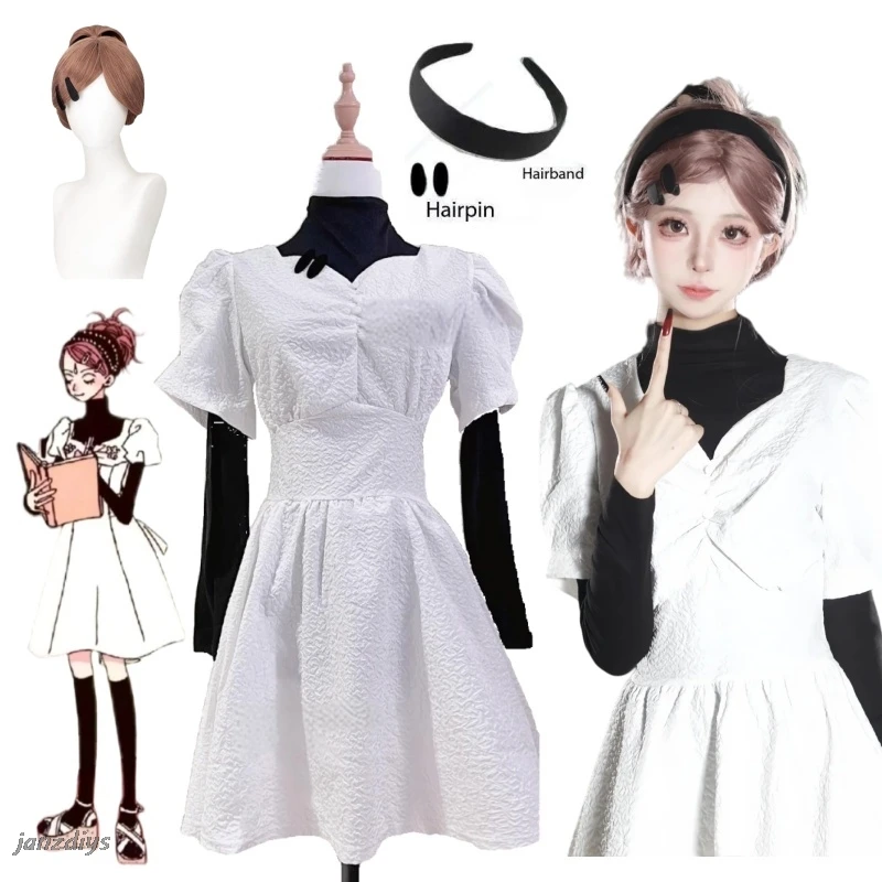 Komatsu Nana Cosplay kostým nana pracovné oblečenie biele nafúknuté rukávové šaty denné oblečenie rola rolu halloween Party
