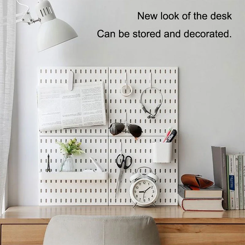 Kombinovaná súprava na pegboard, nástenné úložné priestory Organizátor White Peg Boards Organizátor pre organizáciu zobrazenia stien