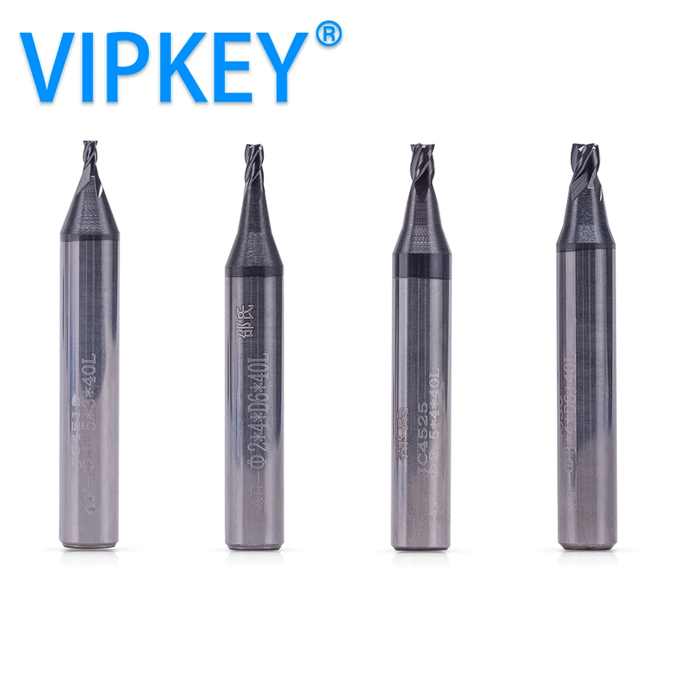 Kombinácia 4ks1,5 mm 2,0 mm 2,5 mm 3,0 mm karbid volfrámový kľúče frézovanie vŕtacích vŕtacích vrtákov pre vertikálne kľúče strojové zámočnícke nástroje