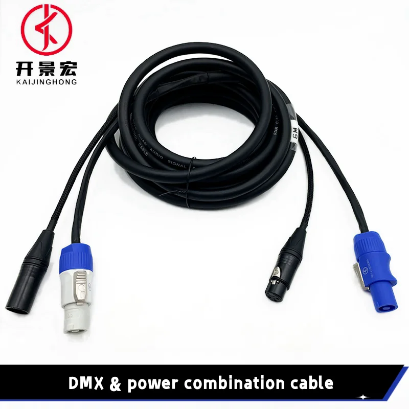Kombinácia elektrického kábla DMX kábla Kombinácie zástrčky PowerCon a DMX XLR Signal Line Accessories pre Svadobné DJ Disco