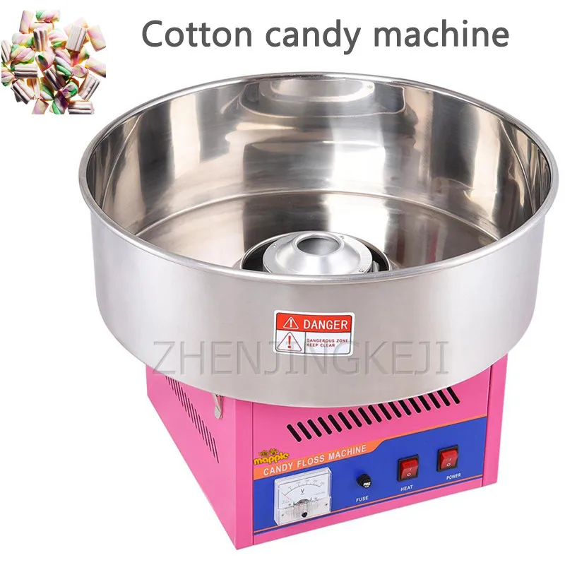 Komerčné cukrovinky Candy Machine z nehrdzavejúcej ocele prenosné občerstvenie Eectric Cotty Candy Stroj nastavený na kreslenie.