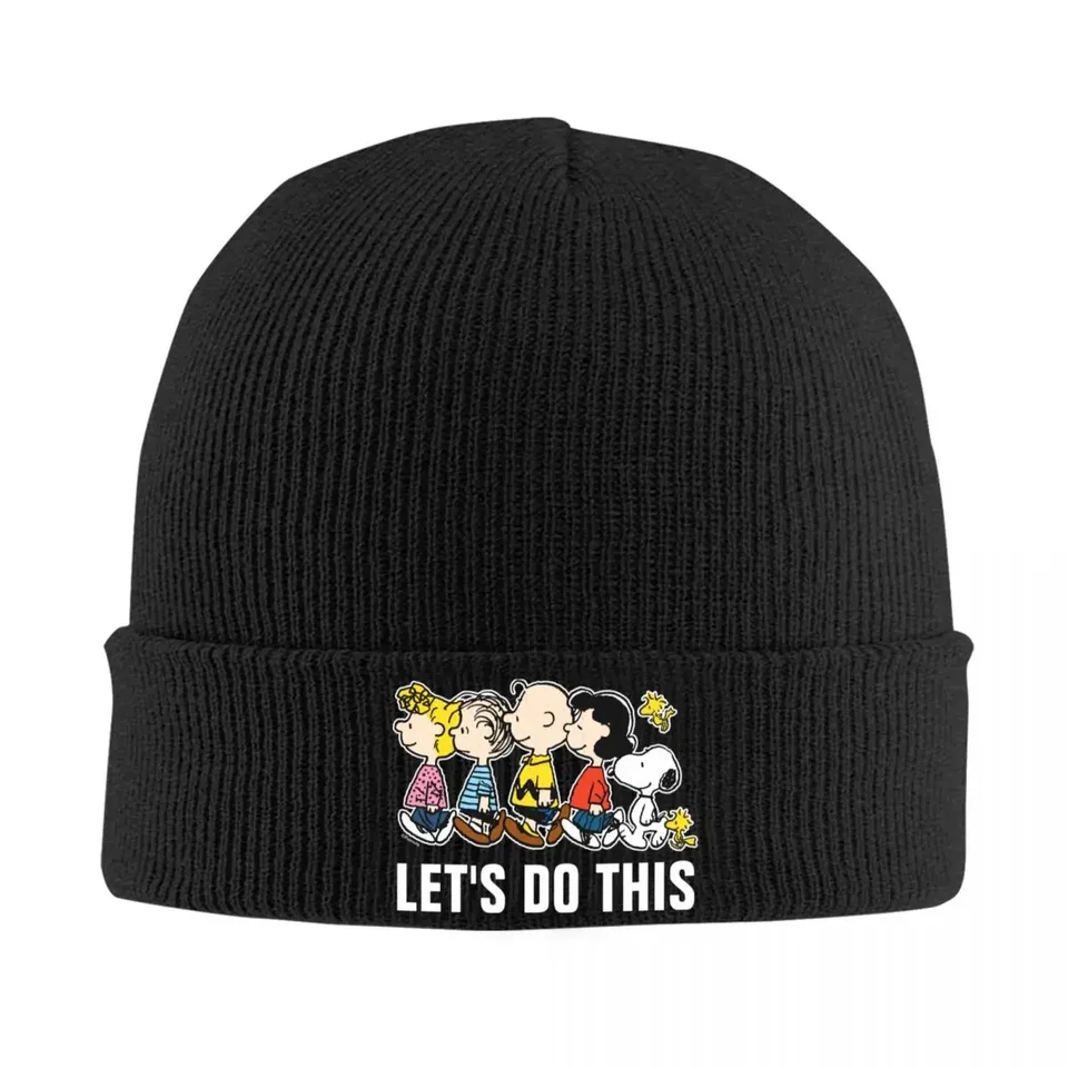 Komické arašidy gang snoopy pletená klobúk čiapka jesenná zimná klobúk teplý hip-hop karikatúra Woodstock charlie hnedá čiapka Men ženy