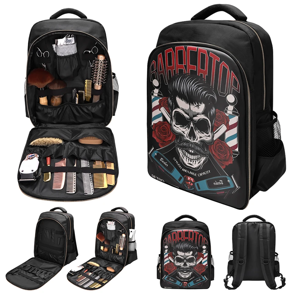 Komienok dodáva batoh prenosné Clippers Organizátor Hairstylist Tools Bag Veľká kapacita Cestovná taška Salon Storage Ramená s taškou