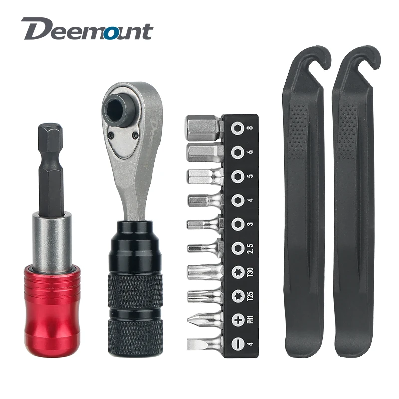 Kompaktná račňa Dual Way Wrench Kit Pneuľká páčka Príslušenstvo prenosné úložisko vrecka s 10 bitmi pre rýchlu opravu bicykla na bicykli