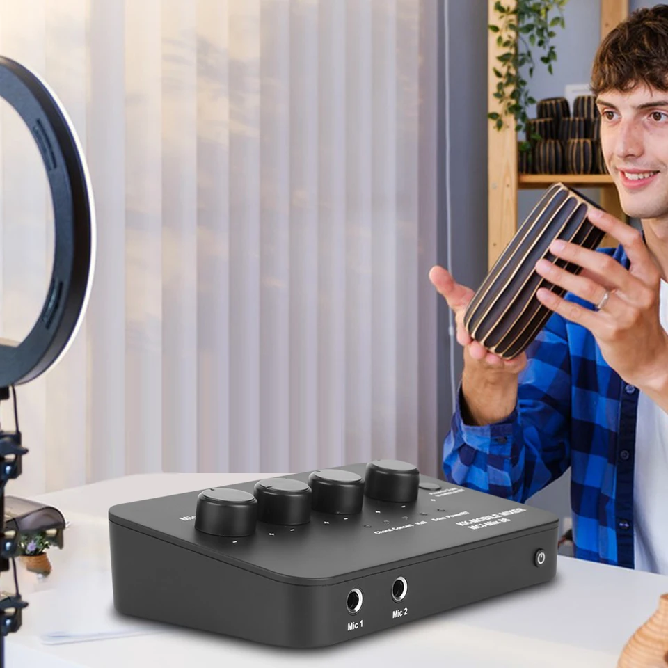 Kompaktný karaoke audio mixér aux in/out bt pripojenie s 2 mikrofónmi digitálny zvukový zvuk karaoke pre TV/PC a zosilňovač