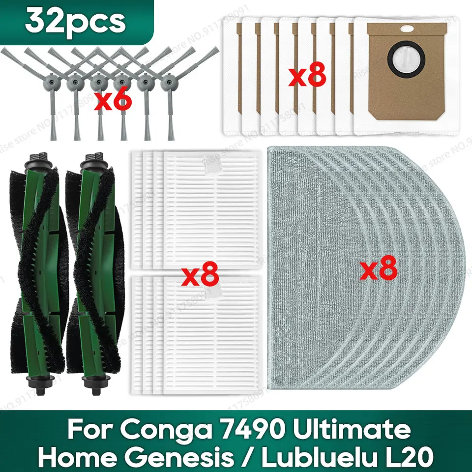 Kompatibilné pre Conga 7490 Ultimate Home Genéza ， Lubluelu L20 náhradné diely Roller Brush Hepa Filter