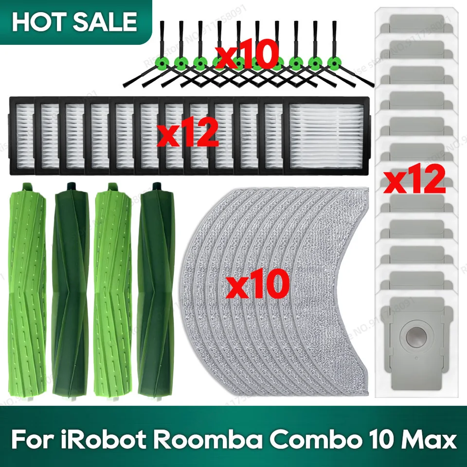 Kompatibilné pre IROBOT ROOMBA Combo 10 Max robotické vákuové doplnky Hlavná kefa Hepa filter
