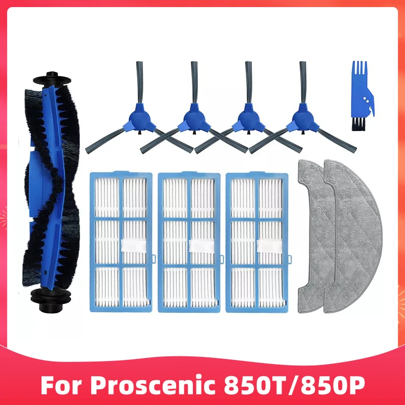 Kompatibilné pre procecenický 850t / 850p robotov vákuum náhradný diel Hepa filter Hlavná bočná bočná kefka