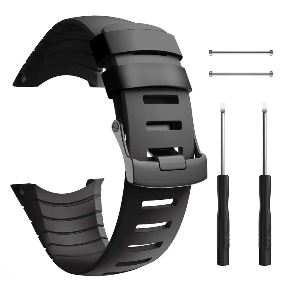 Kompatibilné s kapelou Suunto Core Watch Band, Soft TPU Splap Sport Sport Kovová spona pre Suunto Core Band