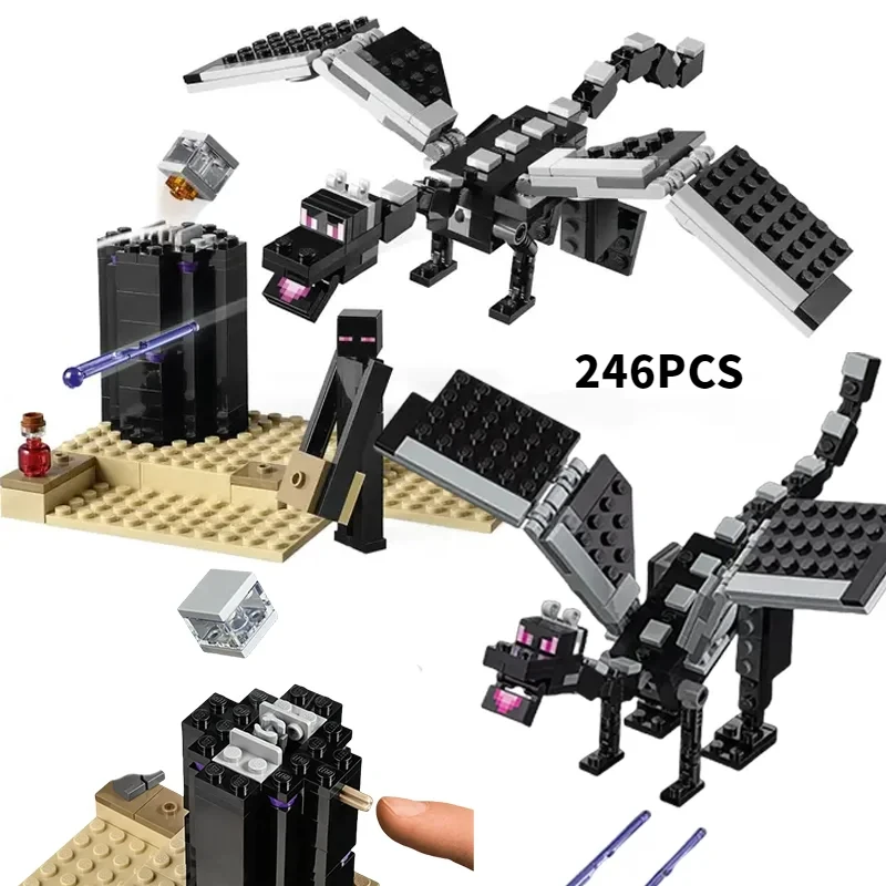 Kompatibilný MOC nastaví moje mini svetové série stavebné bloky The End Battle Ender Dragon Children's Hračky zostavujú darček